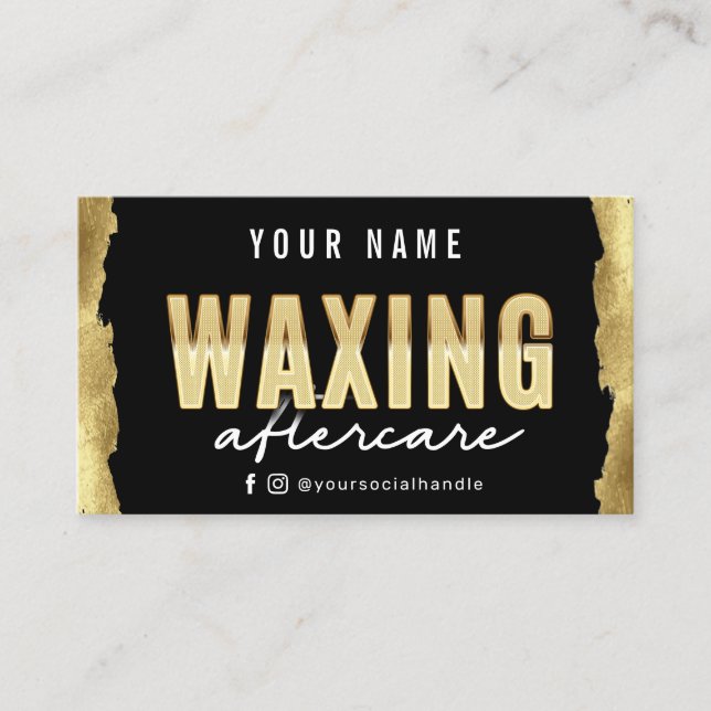 Tarjeta de postre moderna de Waxing Gold (Anverso)