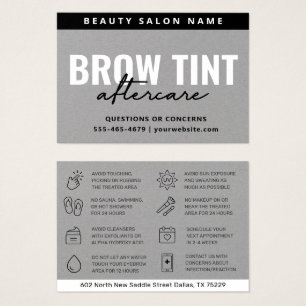 Tarjeta de postre Premium Silver Gray Eyebrow Tint