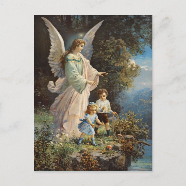Tarjeta de postulación Ángel de la Guardia Vintage (Anverso)