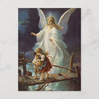 Tarjeta de postulación Ángel de la Guardia Vintage