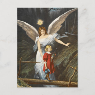 Tarjeta de postulación Ángel de la Guardia Vintage