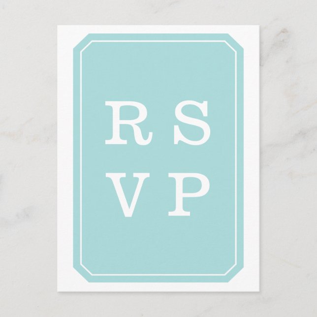 Tarjeta de postulación RSVP de boda simple turques (Anverso)