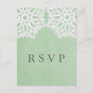 Tarjeta de postulación RSVP de encaje elegante de 