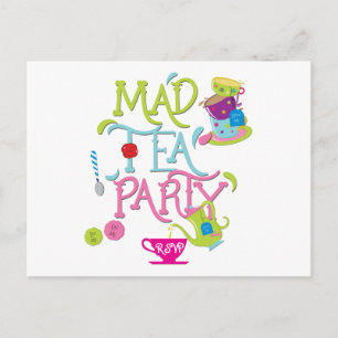 Tarjeta de postulación RSVP para Mad Tea Fiesta Wo