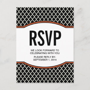 Tarjeta de postulación RSVP Quatrefoil Elegante na