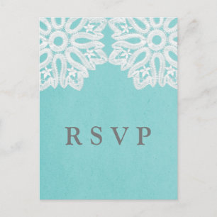 Tarjeta de postulación RSVP Turquoise Elegance