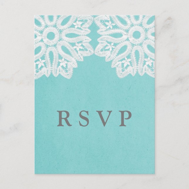 Tarjeta de postulación RSVP Turquoise Elegance (Anverso)