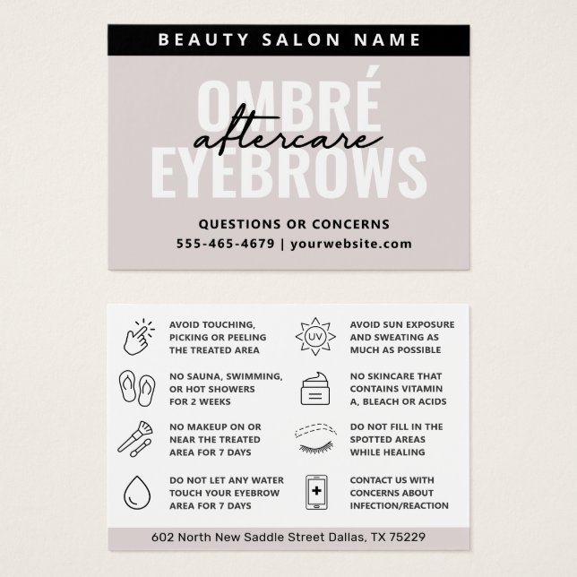 Tarjeta de postura moderna de pulsera ombre simple (Anverso y reverso)