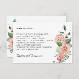 Tarjeta de pozo de desear color de agua floral Ros