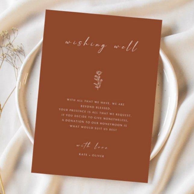 Tarjeta de Pozo de Deseos de Boda de Terracota con (Subido por el creador)