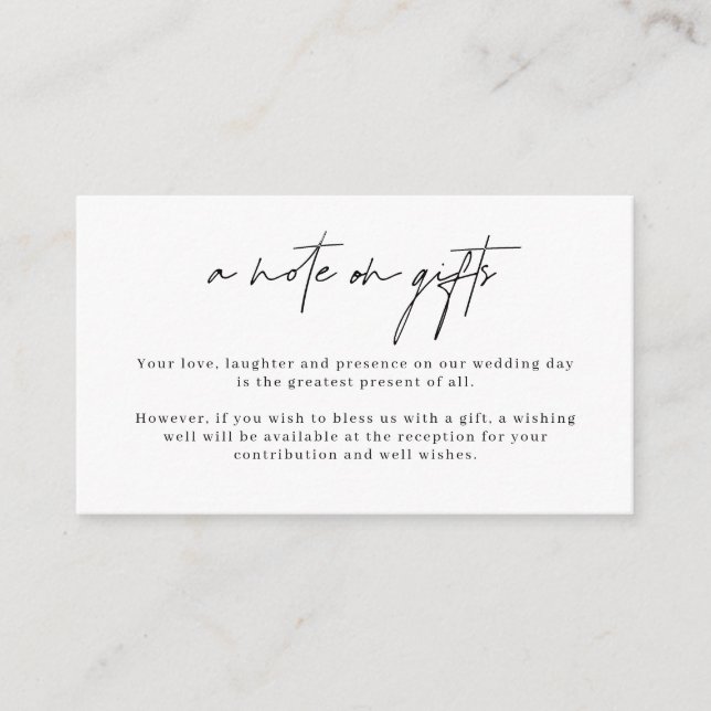 Tarjeta de Pozo de Deseos Simple Minimalista Nota  (Anverso)