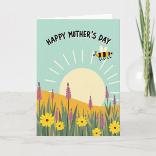 Tarjeta de prado de insectos rayados