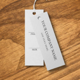 Tarjeta de precio de exhibición de ropa negra simp
