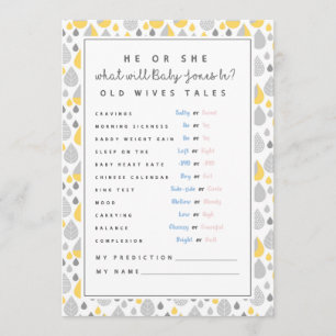 tarjeta de predicción de bebé bebé juego de ducha