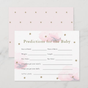Tarjeta de predicción de bebé de la nube rosa y es