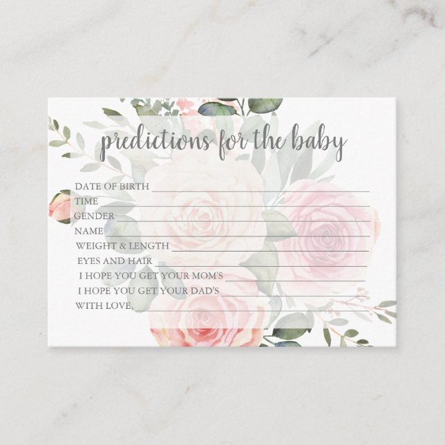 Tarjeta de predicción de bebé floral (Anverso)