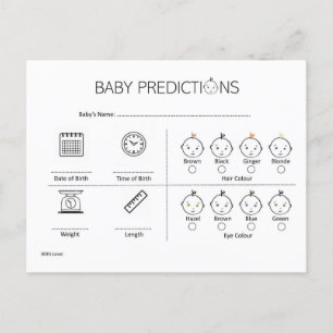 Tarjeta de predicción de bebé minimalista neutra e