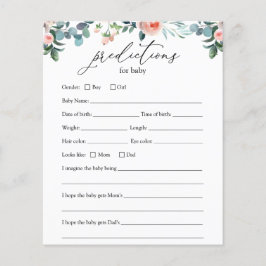 Tarjeta de predicción de bebé por hora de té