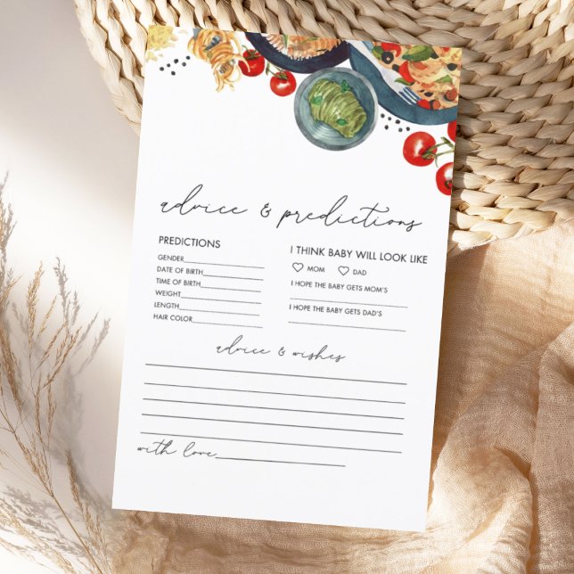 Tarjeta de predicción de consejos para bebés itali (Subido por el creador)