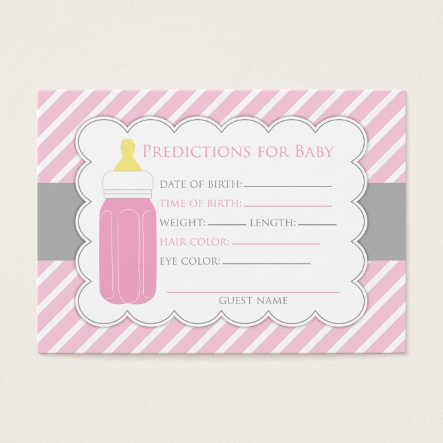Tarjeta de predicción de frascos para bebés (Frente)