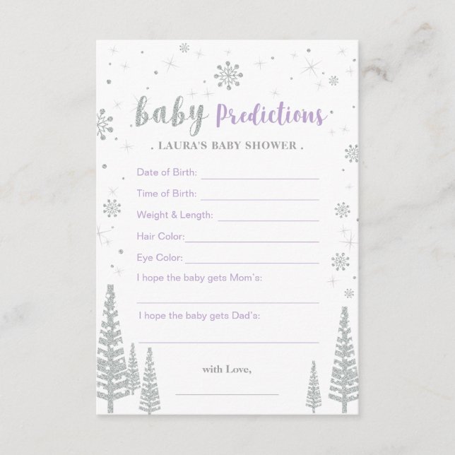 Tarjeta de predicción para bebés - Juego de Baby S (Anverso)