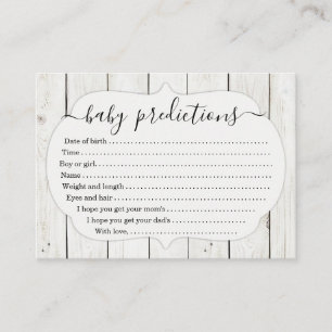 Tarjeta de predicción para bebés para Baby Shower