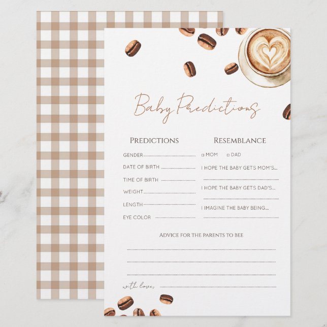 Tarjeta de predicciones Baby is Brewing Coffee Bea (Anverso / Reverso)