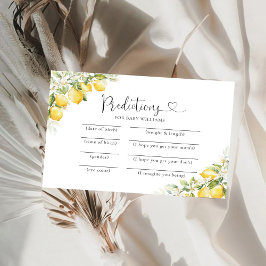 Tarjeta de predicciones Baby Shower de Citrus para