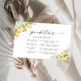Tarjeta de predicciones Baby Shower de Citrus para