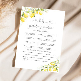 Tarjeta de predicciones Baby Shower de Citrus para