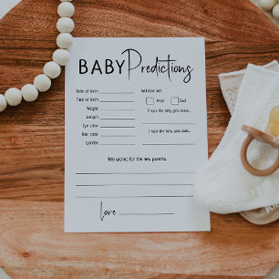Tarjeta de predicciones Baby Shower Neutral simple