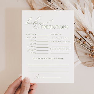 Tarjeta de predicciones de Baby Shower de color ve