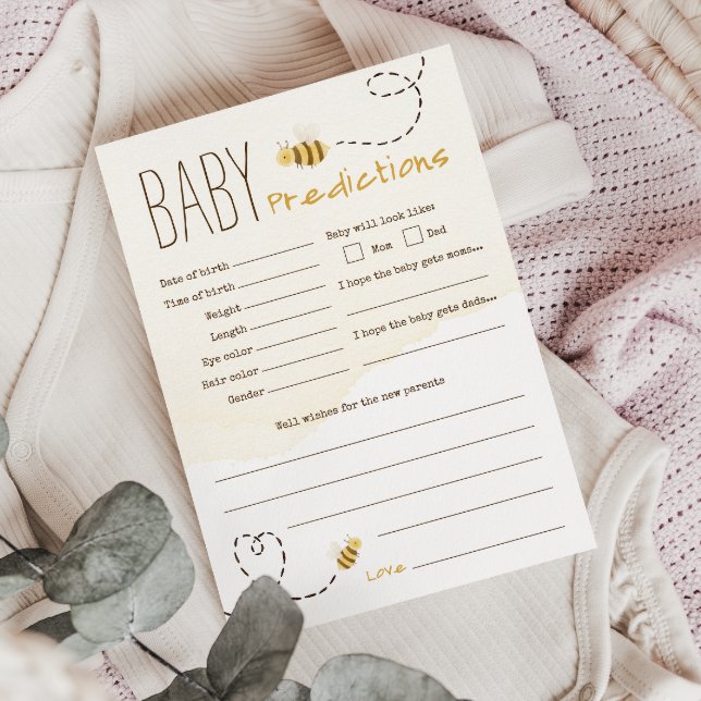 Tarjeta de predicciones de Baby Shower de la crema (Subido por el creador)