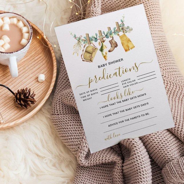 Tarjeta de predicciones de Baby Shower de pesca rú (Subido por el creador)