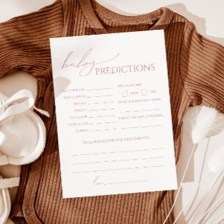 Tarjeta de predicciones de Baby Shower para Rosas