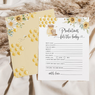 Tarjeta de predicciones de bebé de oso de miel de 