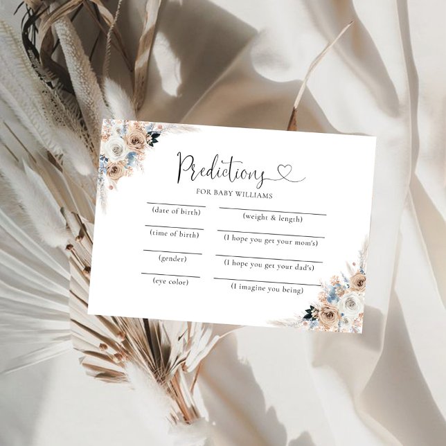 Tarjeta De Predicciones De Bebés Florales De Marfi (Subido por el creador)
