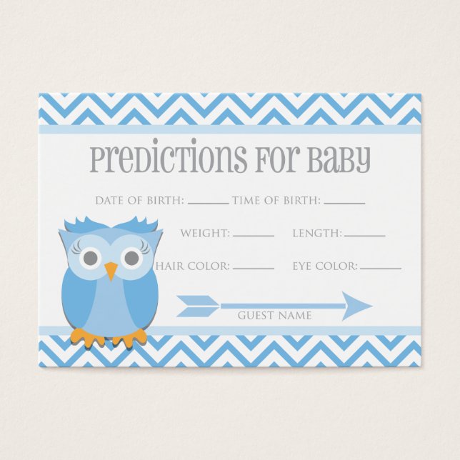 Tarjeta de predicciones de búho azul (Frente)