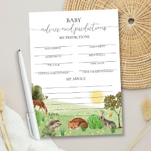 Tarjeta de predicciones de consejos de Baby Shower