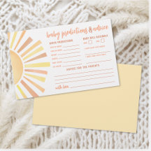 Tarjeta de predicciones de consejos de sol Baby Sh