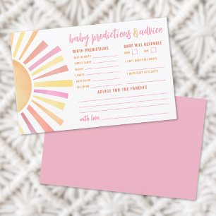 Tarjeta de predicciones de consejos de sol Baby Sh