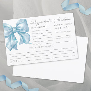 Tarjeta de predicciones de consejos para baby show
