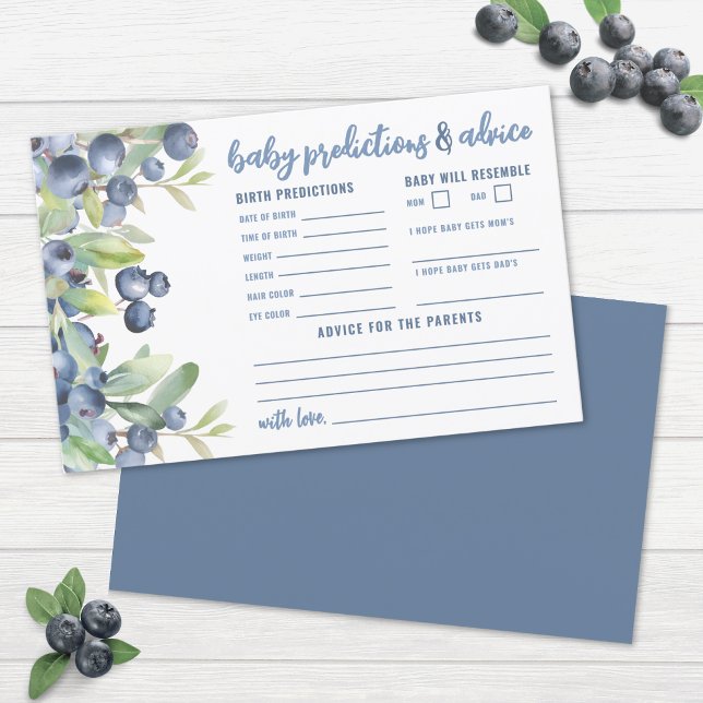 Tarjeta de predicciones de consejos para baby show (Berry Sweet Baby Shower Advice Predictions Card )