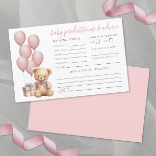 Tarjeta de predicciones de consejos para baby show