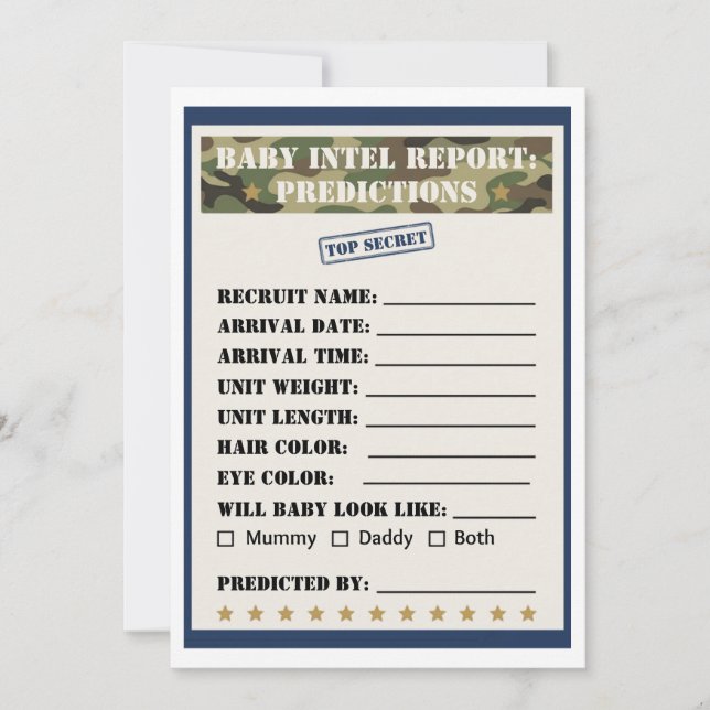 Tarjeta de Predicciones de Inteligencia para Baby  (Anverso)