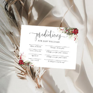 Tarjeta de predicciones de la poinsettia roja para