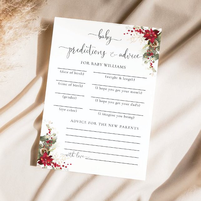 Tarjeta de predicciones de la poinsettia roja para (Subido por el creador)