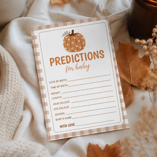 Tarjeta de predicciones para baby shower de calaba (Subido por el creador)