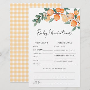 Tarjeta de predicciones para baby shower Little Cu
