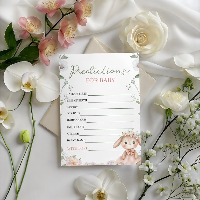 Tarjeta de predicciones para bebé de algún conejit (Subido por el creador)